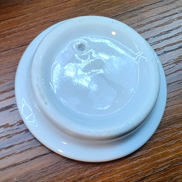 VINTAGE CHINESE RICE PATTERN PORCELAIN TEAPOT & 3 CUPS BLUE & WHITE CHINA - Picture 7 of 16